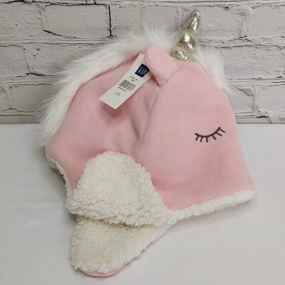 'BABY GAP' SHERPA 'ALLY UNICORN' WINTER HAT with EAR COVERAGE - Picture 2 of 15
